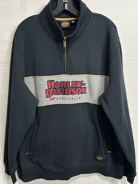Harley-Davidson Black Gray Pullover with Red Logo